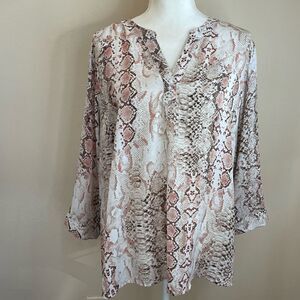 New!Zac&Rachel| 2XLarge| VNeck| Snake Print| Side Slits